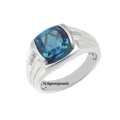 Lab Alexandrite Ring Color Changing Gemstone Ring Mens Wedding Silver Ring - Image 1 of 4