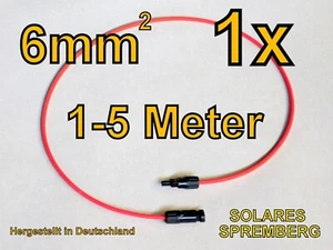 1x 1-5Meter Solarkabel PV Verlängerungskabel rot 6mm² vor konfektioniert - Bild 1 von 12