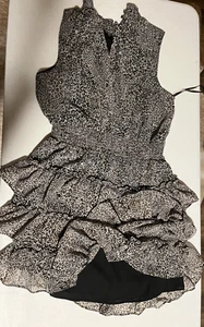 1. State Black & Brown Ruffled High Neck Sleeveless Tiered Dress Size M - Picture 1 of 9