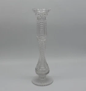 Jarrón Libbey 11,75" Cristal Bud Americano Período Brillante Corte Vidrio Firmado Pies - Imagen 1 de 12