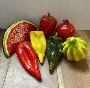 Vintage MCM Paper Mache Faux Fruit/Vegetables Folk Art - Picture 1 of 11