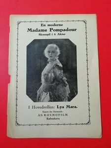 Danish Film Program "En moderne Madame Pompadour"Lya Mara.Silent movie. - Picture 1 of 5