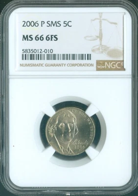 2006 P Jefferson Nickel 5C NGC MS68 FS SMS Quality - Image 1 of 2