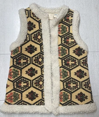 Vtg 60/70s Polyester Sherpa Blanket Vest Woodstock Groovy Hippie Union Made SzM - Image 1 of 4