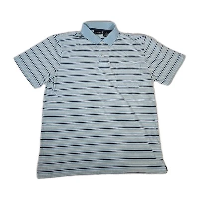 Puritan Blue Striped Polo Shirt Mens Size Medium - Image 1 of 4
