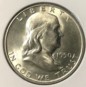 1950-D Franklin Half Dollar, 90% Silver, Free Shipping. - Picture 1 of 4