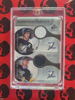 2006-07 Martin St-Louis Vincent Lecavalier SP Game Used Authentic Fabrics AF2-LS - Image 1 of 2