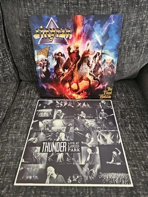 STRYPER Final Battle Frontiers Yellow & THUNDER Live Loud Park VINYL RECORD LOT  - Image 1 of 4