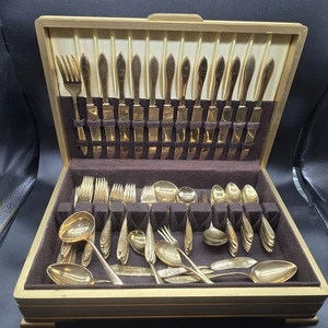 Vajilla dorada Dirilyte Regal 93 piezas vintage con estuche papeleo - Imagen 1 de 23