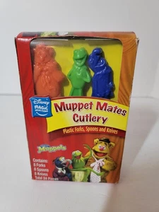 Muppets Mates Plastic Cutlery Untensils Set of 24 Gonzo Fozzie Kermit Disney NEW - Foto 1 di 5