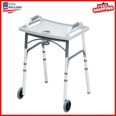 Height Adjustable Folding Walker with Tray  - Perfect for Seniors Up to 350 lbs - Image 1 of 4