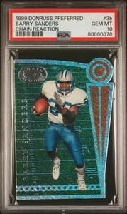Barry Sanders 1999 Donruss Preferred Chain Reaction #3b LOW POP - /5000 - PSA 10 - Picture 1 of 2