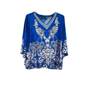Bob Mackie wearable art Women’s Top Blue 2X - Picture 1 of 5
