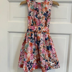 Crewcuts Floral Sleeveless Dress with Sash Girl Sz 4 - Picture 1 of 7