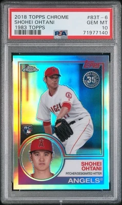 2018 Topps Chrome 1983 Shohei Ohtani RC ROOKIE #83T-6 PSA 10 GEM MINT - Image 1 of 2