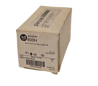 NIB ALLEN BRADLEY 800H-FRXT6D4 PUSH-PULL DEVICE 800HFRXT6D4 SER. F - Image 1 of 4