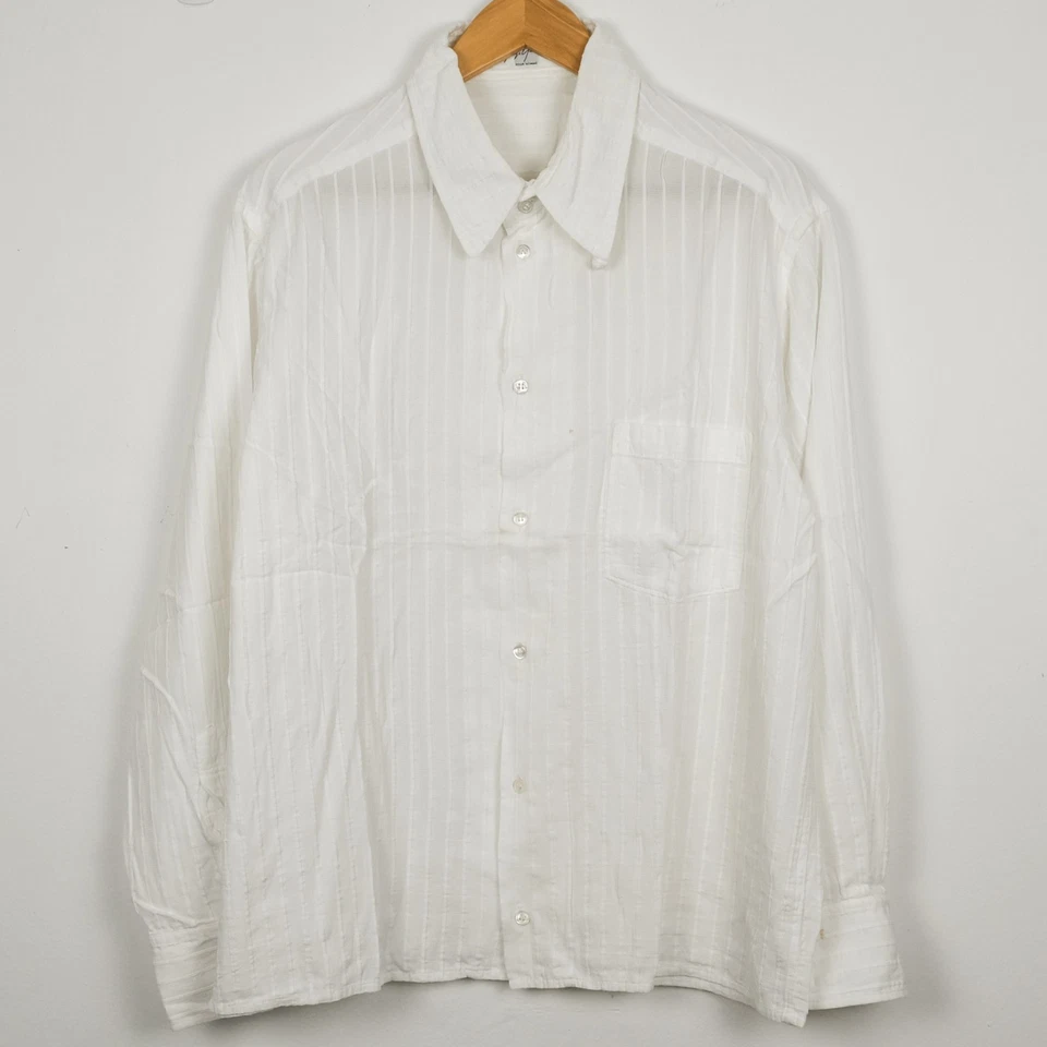 CAMISA A RAYAS YOHJI YAMAMOTO POUR HOMME VINTAGE BLANCA MANGA LARGA HOMBRE Foto 1 de 4