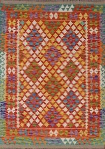 Flatweave Southwestern Wool Carpet South Western Kilim Oriental Bedroom Rug 4x6 - Picture 1 of 10