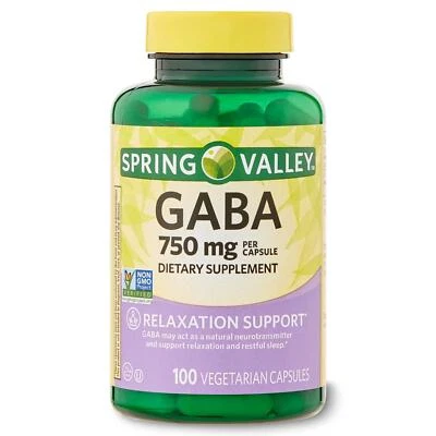 GABA 750 Mg Promotes Calm Relaxed Mood Gamma Aminobutyric Supplement, 100 Caps - Image 1 of 4