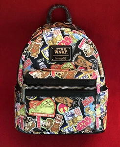 Star Wars Kawaii Sticker Mini Loungefly Backpack NWT - Picture 1 of 7