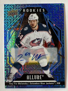 2022-23 Allure Rookies AUTO /35 Trey Fix-Wolansky SP #28/35 Blue Line RC UD #137