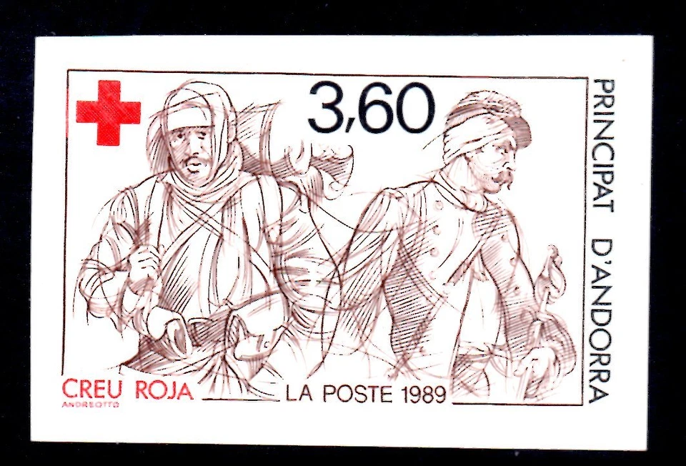 Fr. Andorra, 1989, Sc. #374, Red Cross, imperf., MNH. - Image 1 of 1