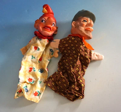 Vintage 2 Figuren Handpuppen Kasper Förster Kasperl Theater DDR alt (0325-037) - Bild 1 von 3