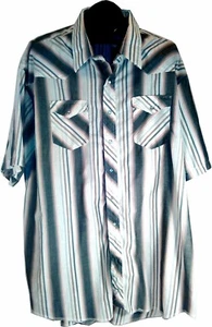 CAMICIA WESTERN WRANGLER UOMO X-LONG TAILS 20 PERLA SNAP DAVANTI 33"L X 28" PETTO I - Foto 1 di 4