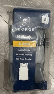 George Men'S Assorted Crew A-Shirts 6 Pack, Gray, Black, Lt Gray NWT - Picture 1 of 2