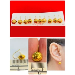 Thai Jewelry Eggplant Earrings Antique Style Retro 75 Pure Gold Luck Fortune - Picture 1 of 7