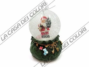 PALLA DI NEVE - BABBO NATALE - DIAM. 8 cm - CON MUSICA - DECO NATALIZIA - Picture 1 of 1
