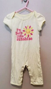 Baby Girl Short Sleeve Sleep And Play, Old Navy, Yellow, Sun, 6-12 Mos - Picture 1 of 4