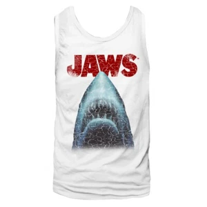 Jaws 70's Thriller Movie Stress Cracked Great White Herren Tank Top T-Shirt - Bild 1 von 5