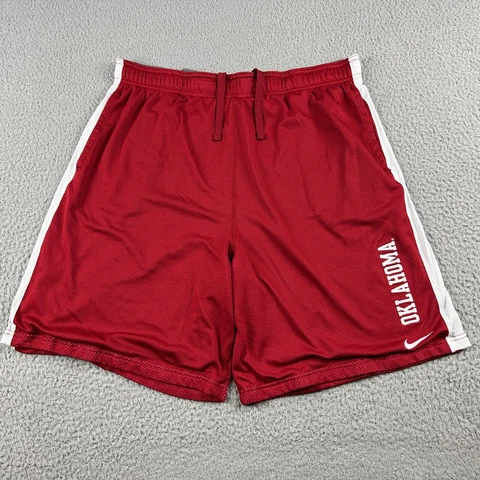 Nike OU Sooners Shorts Mens Large Oklahoma University Basketball Workout Logo Cover