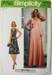 Simplicity 7793 Vintage Misses Dresses Unlined Jacket Sewing Pattern Sz 12 FF - Picture 1 of 1