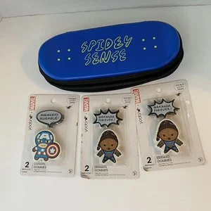 Spider-Man Spidey Sense Skateboard 10" Pencil Case Yoobi X 3 erasers Marvel - Picture 1 of 9