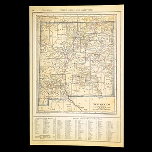 1925 Antique NEW MEXICO Map Wall Art Decor Railroad Old Original DATED - Picture 1 of 8