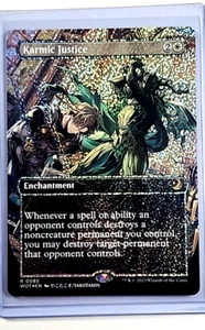 MTG Magic the Gathering Wilds of Eldraine WOE Confetti Foil #85 Karmic Justice - Picture 1 of 3
