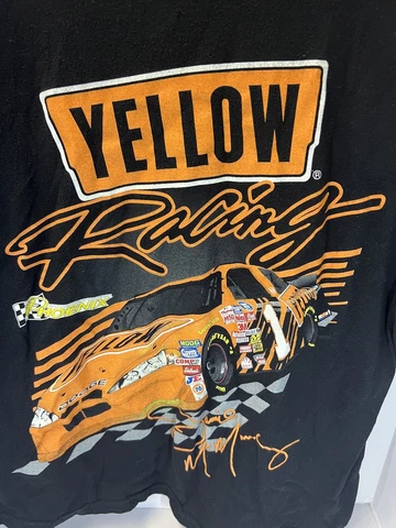 Vintage Yellow Racing Jamie McMurray T Shirt Size XL Black NASCAR Cover