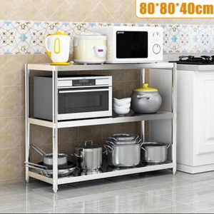 Küchen Arbeitstisch Edelstahl Gastro Küchenregal Schwerlastregal 80x80x40cm - Bild 1 von 19