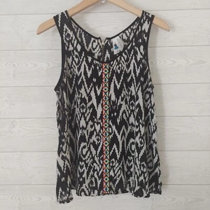 Blusa sin mangas Society Girl Top grande boho negra blanca - Imagen 1 de 8