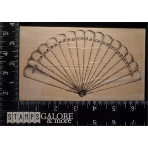 STAMPINGTON & CO RUBBER STAMPS XL M4040 ASIAN UNDECORATED LADIES FAN #2076 - Picture 1 of 2