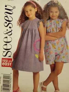 See & Sew B5198 Sommer Shorts Pullover Kleid Gr. 4 5 6 Kinder Jugend Schnittmuster - Bild 1 von 2