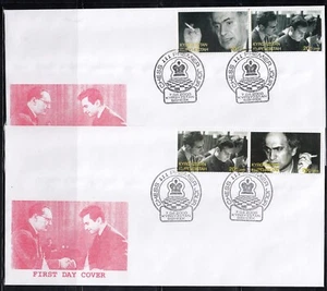 Mikhail Tal Chess 2000 Kyrgyzstan 4 v Set - 2 FDC Covers - Picture 1 of 1