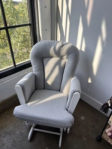 "Stork Craft Hoop Glider and Ottoman Set, Espresso/Beige" - Picture 1 of 2