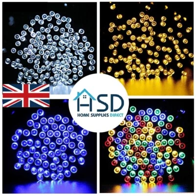 Solar Powered Garden Lights LED Fairy String Xmas Party Decor garden Outdoor UK - Image 1 of 4