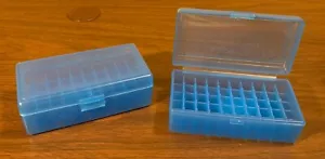 Lotto di (2) - BERRY'S PLASTIC AMMO BOX - 50 tondi blu - 44SPL/MAG #40702 - GUC - Foto 1 di 4