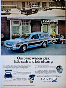 1974 Ford Pinto Station Wagon Vintage Blue Original Print Ad-8.5 x 11" - Picture 1 of 3