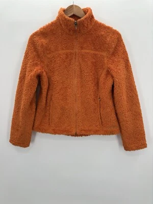 LL Bean Polartec Fuzzy Teddy Fleece Zip Up Jacket Orange Size Small - Image 1 of 4