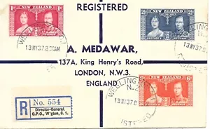 NEW ZEALAND REGISTERED F.D.C.13/5/1937 CORONATION - Picture 1 of 2